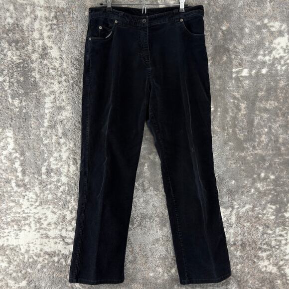 Woolrich Size 10 Corduroy Jeans Stretch Pants Black Button Zip Cotton Blend - Picture 1 of 12
